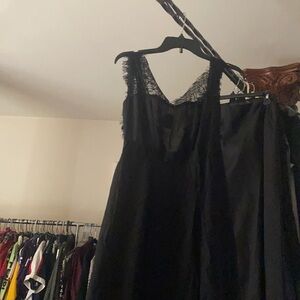 Black dress long sheer top